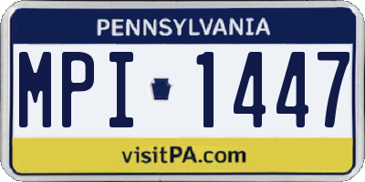 PA license plate MPI1447