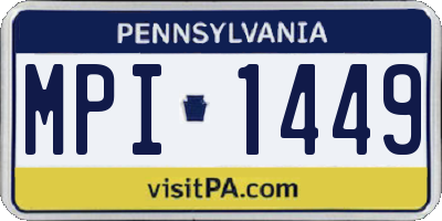 PA license plate MPI1449