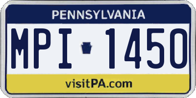 PA license plate MPI1450