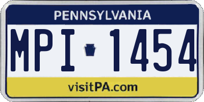 PA license plate MPI1454