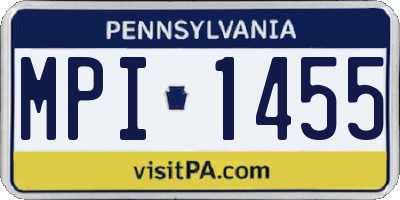 PA license plate MPI1455