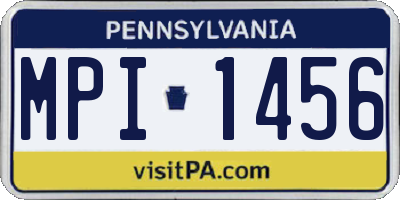 PA license plate MPI1456
