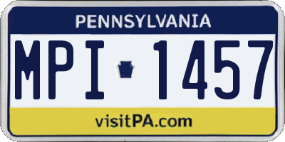 PA license plate MPI1457