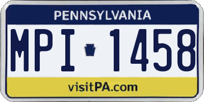 PA license plate MPI1458