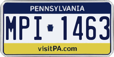 PA license plate MPI1463