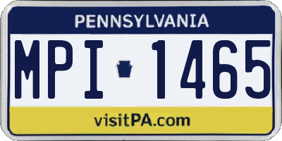 PA license plate MPI1465