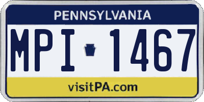 PA license plate MPI1467