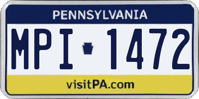 PA license plate MPI1472