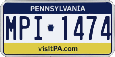 PA license plate MPI1474