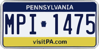 PA license plate MPI1475