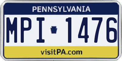 PA license plate MPI1476