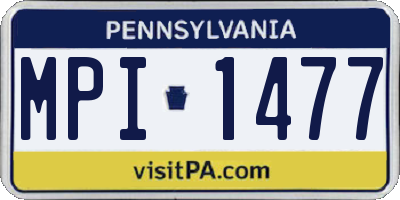 PA license plate MPI1477