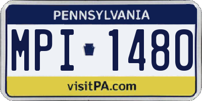 PA license plate MPI1480