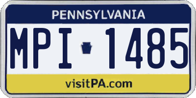 PA license plate MPI1485
