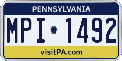 PA license plate MPI1492