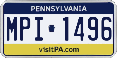PA license plate MPI1496