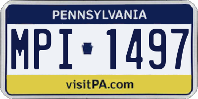 PA license plate MPI1497