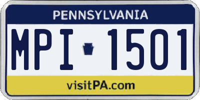 PA license plate MPI1501