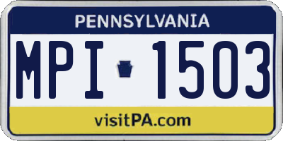 PA license plate MPI1503