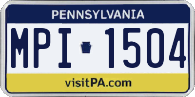 PA license plate MPI1504