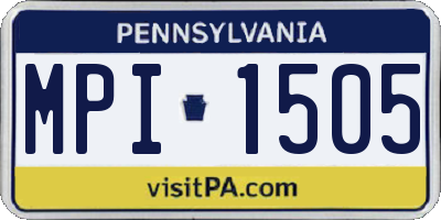 PA license plate MPI1505
