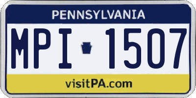 PA license plate MPI1507