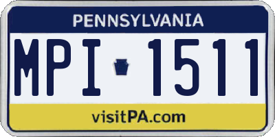 PA license plate MPI1511
