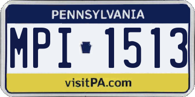 PA license plate MPI1513