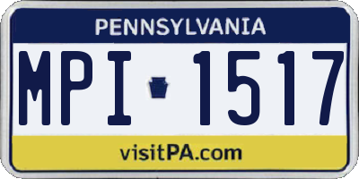 PA license plate MPI1517