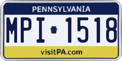 PA license plate MPI1518
