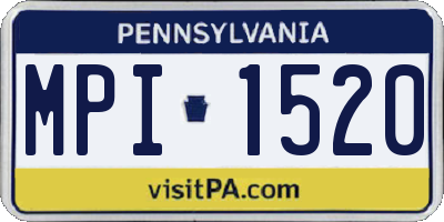 PA license plate MPI1520