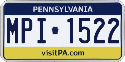 PA license plate MPI1522