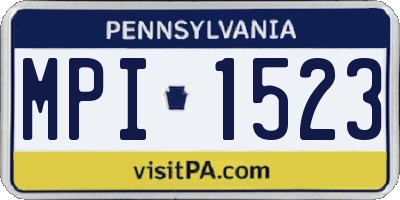 PA license plate MPI1523