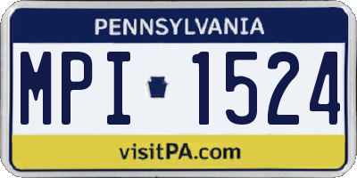 PA license plate MPI1524