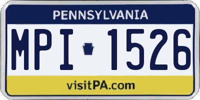 PA license plate MPI1526