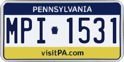 PA license plate MPI1531