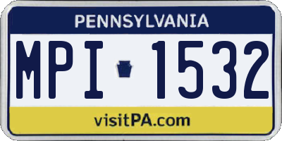 PA license plate MPI1532