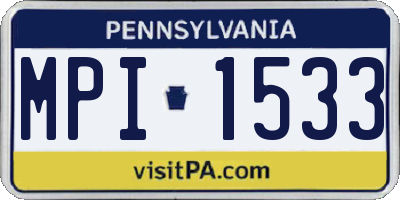 PA license plate MPI1533