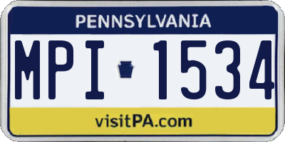 PA license plate MPI1534