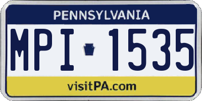 PA license plate MPI1535