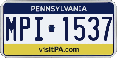 PA license plate MPI1537
