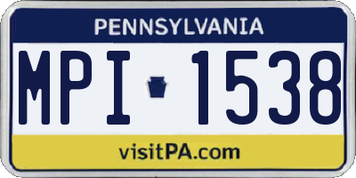 PA license plate MPI1538