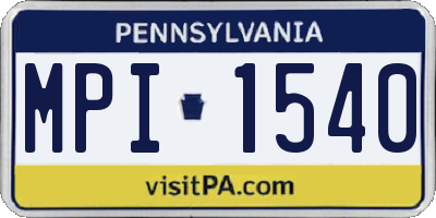PA license plate MPI1540