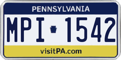 PA license plate MPI1542