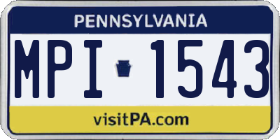 PA license plate MPI1543