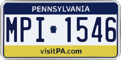 PA license plate MPI1546
