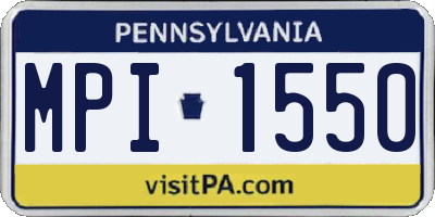PA license plate MPI1550