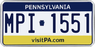 PA license plate MPI1551