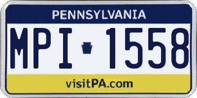 PA license plate MPI1558