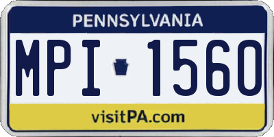 PA license plate MPI1560